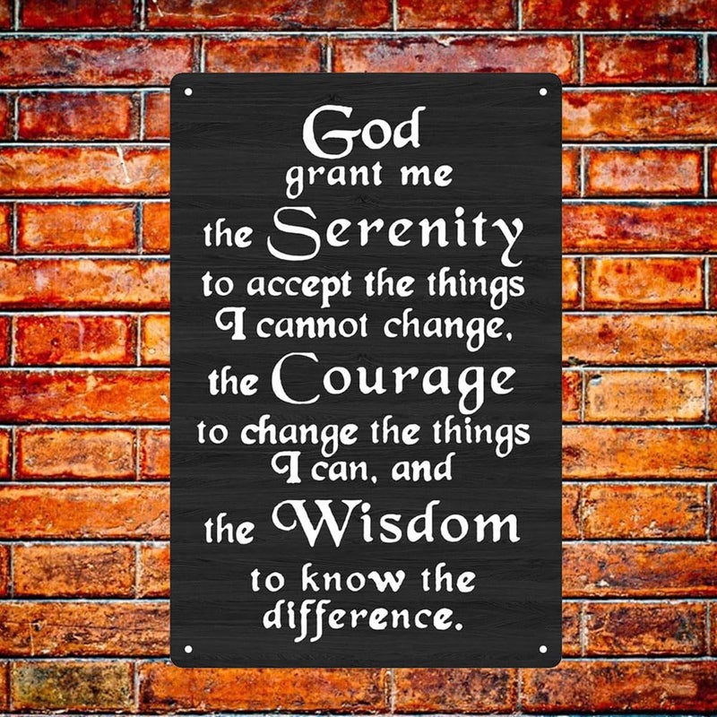 BTFSigns god grant me the serenity tin sign Vintage metal signs Christian Wall Art Serenity Prayer sign 8x12 inches - Image 4