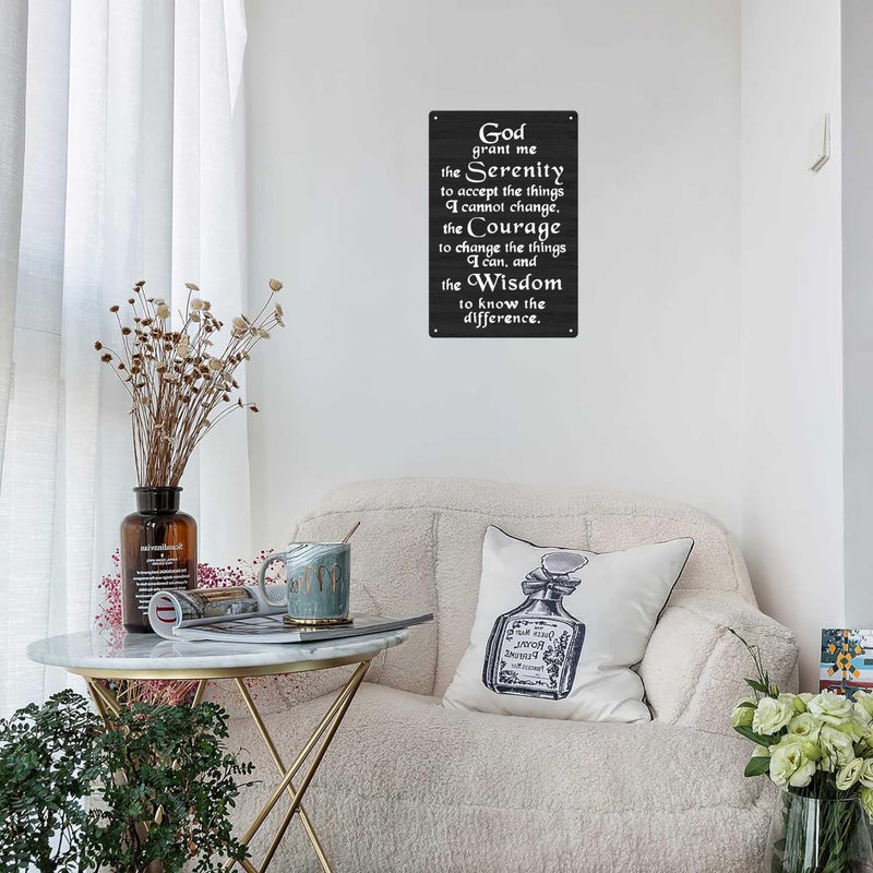 BTFSigns god grant me the serenity tin sign Vintage metal signs Christian Wall Art Serenity Prayer sign 8x12 inches - Image 5
