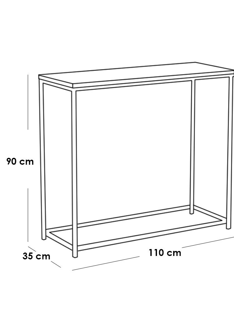 Generic Wood entrance table, alternative to marble and iron, black and white - 110 x 35 x 90 cm  - Image 2