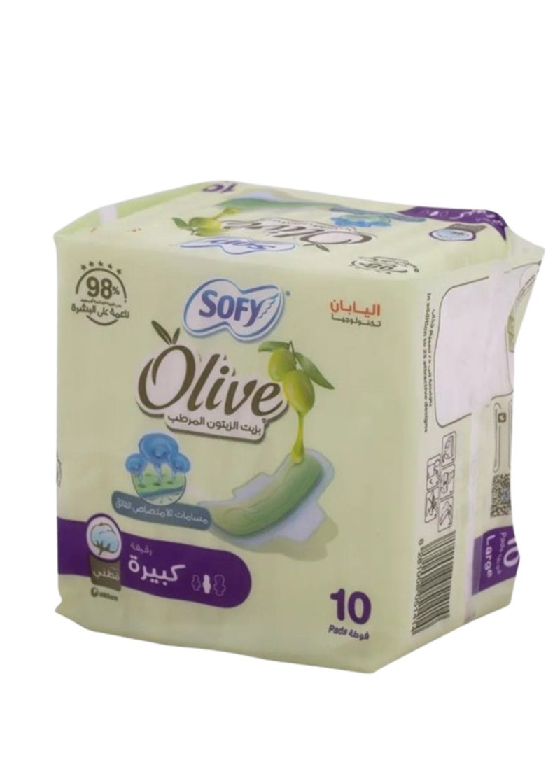Sofy Sofy feminine pads with moisturizing olive oil Large 10 pads  - Image 2