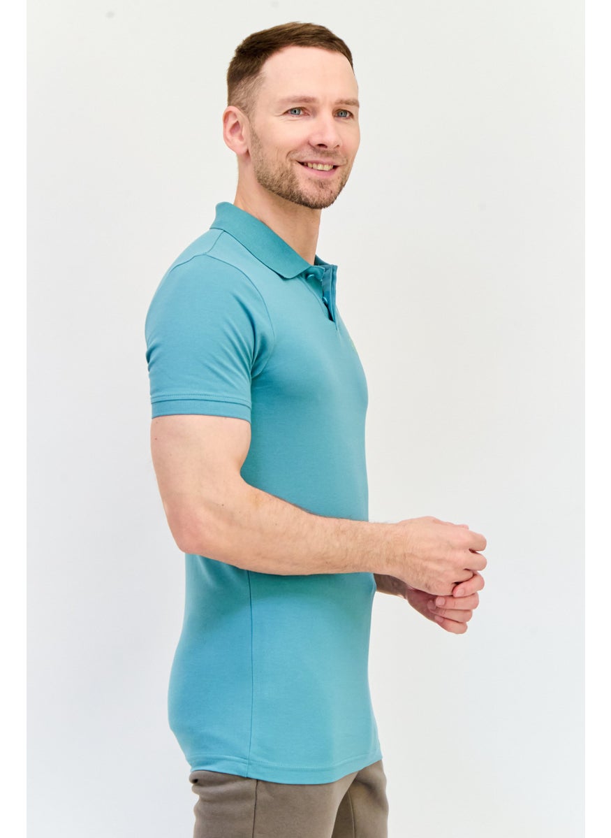 PUMA Men Sportswear Fit Short Sleeve Outdoor Polo Shirts, Sage Green  - Image 3