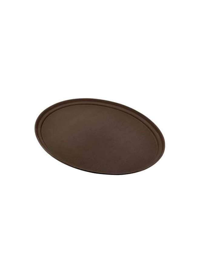 Non Slip Plastic Slip Tray Oval Brown 56x68 cm