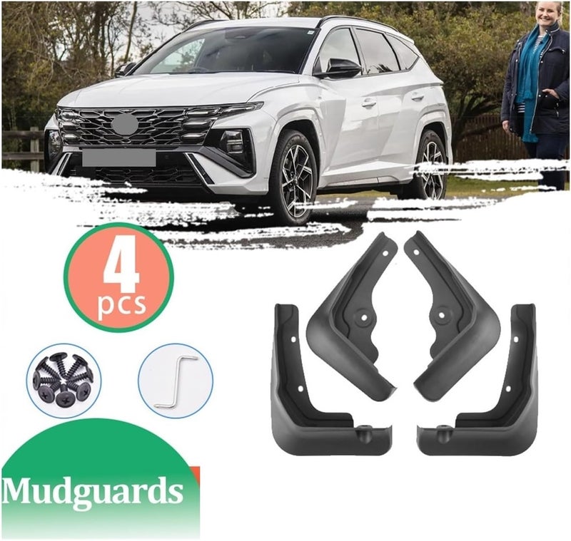 4pcs Car Mudguards Compatible For Hyundai Tucson NX4 N-Line 2025 2026 Mud Flaps Fender Flare Flap Front Rear Wheel Splash Guard Accessories - Image 2