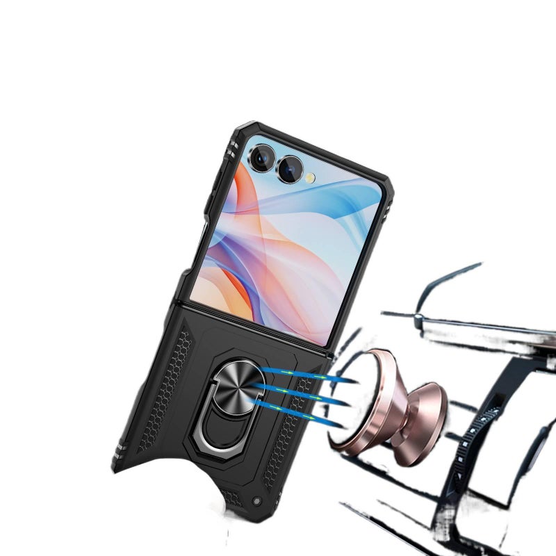 Silicone Protective for Samsung Galaxy Z Flip 7 with Kickstand and Full Coverage in Apricot for Work and School - Image 5