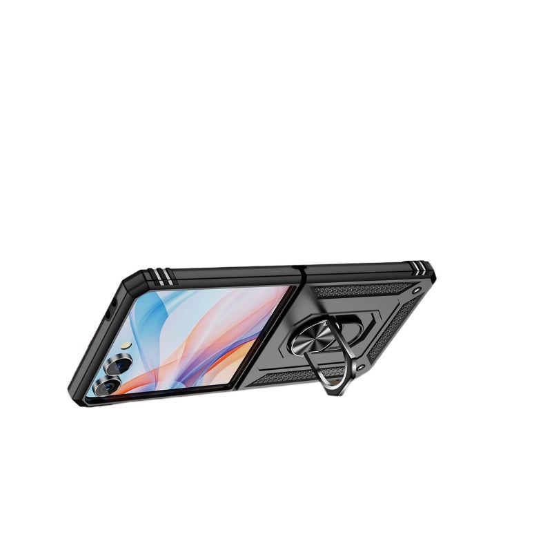 Silicone Protective for Samsung Galaxy Z Flip 7 with Kickstand and Full Coverage in Apricot for Work and School - Image 3
