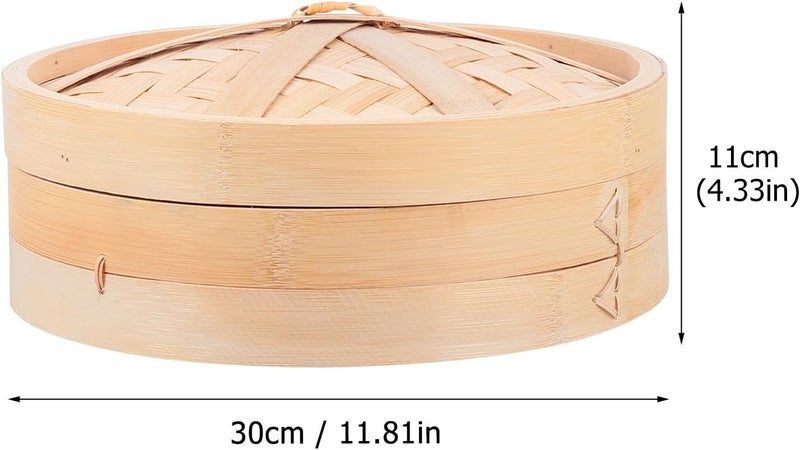 Steamer with Lid Waist Kitchen Cooking Tool for Dumplings Dim Sum and Vegetables Heat Resistant Easy to Clean Traditional Chinese Steaming Basket - Image 2