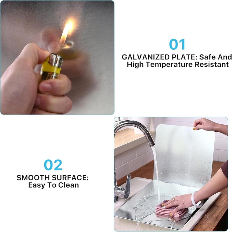 SUNGOOYUE Stove Splatter Guard, Foldable Stainless Steel Grease Splatter Screen with Heat Insulation for Kitchen Cooking, Zinc Iron Rustproof Backsplash Protector - Image 5