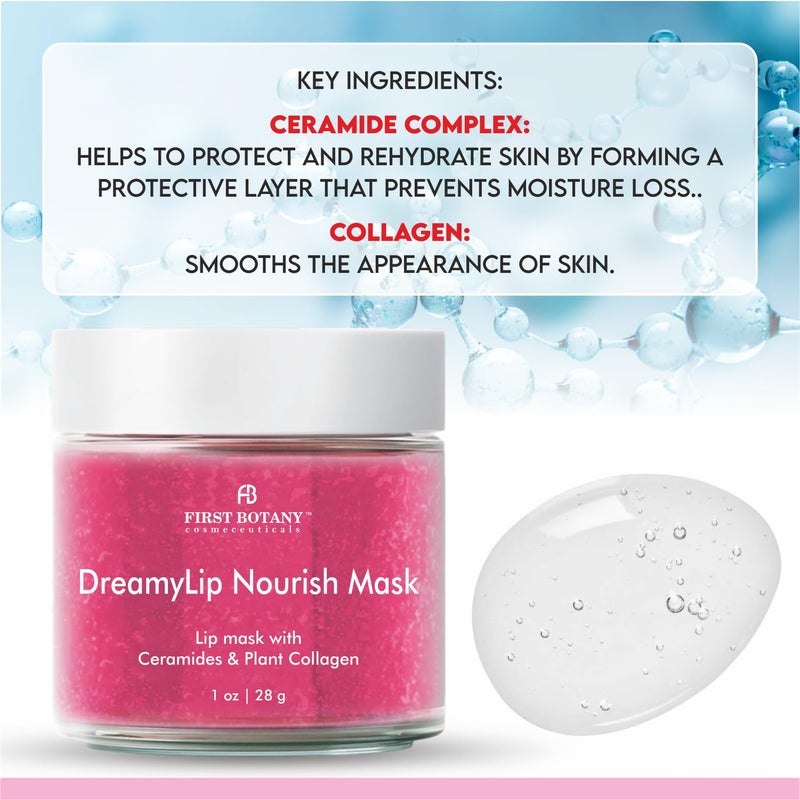 First Botany Lip Mask & Lip Balm - 2 in 1 Nourishing & Hydrating leave-on Overnight lip mask (pink) - Image 3