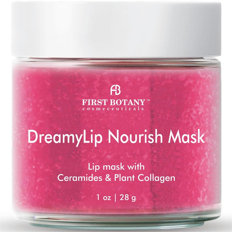 First Botany Lip Mask & Lip Balm - 2 in 1 Nourishing & Hydrating leave-on Overnight lip mask (pink) - Image 1