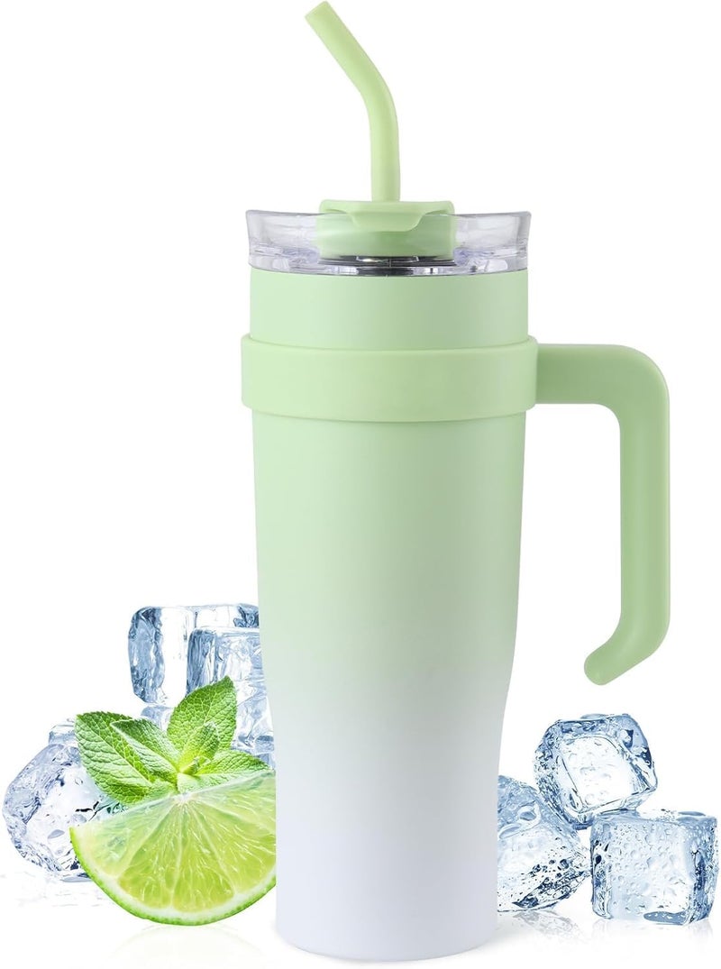 NAITIK CREATION 12L Stainless Steel Tumbler with Flip Lid Straw and Handle Insulated Cup LeakProof Travel Mug for Hot Cold Drinks Perfect for Gym Office Travelling Multi Colors - Image 1