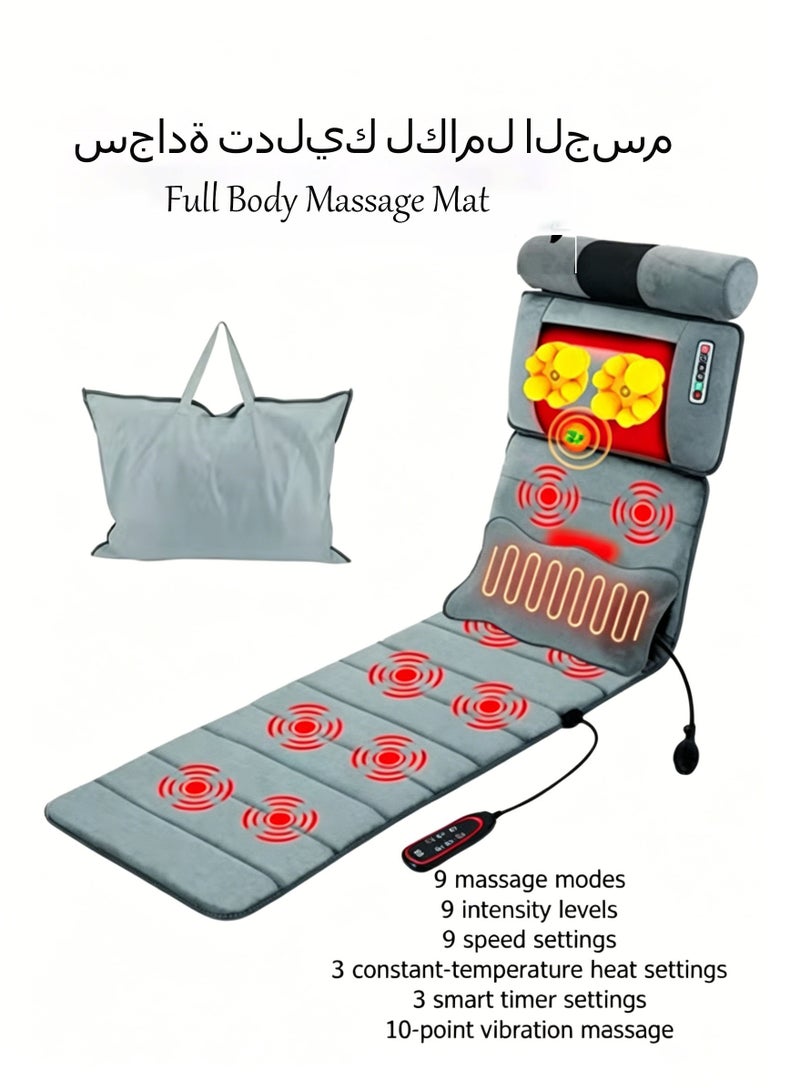 Full Body Massage Mat with Heat & Neck Lumbar Massager Pillow,Multifunctional Back Heated Mattress Pad with 9 Massage Modes, for Neck Back Leg Pain Relief - Image 1
