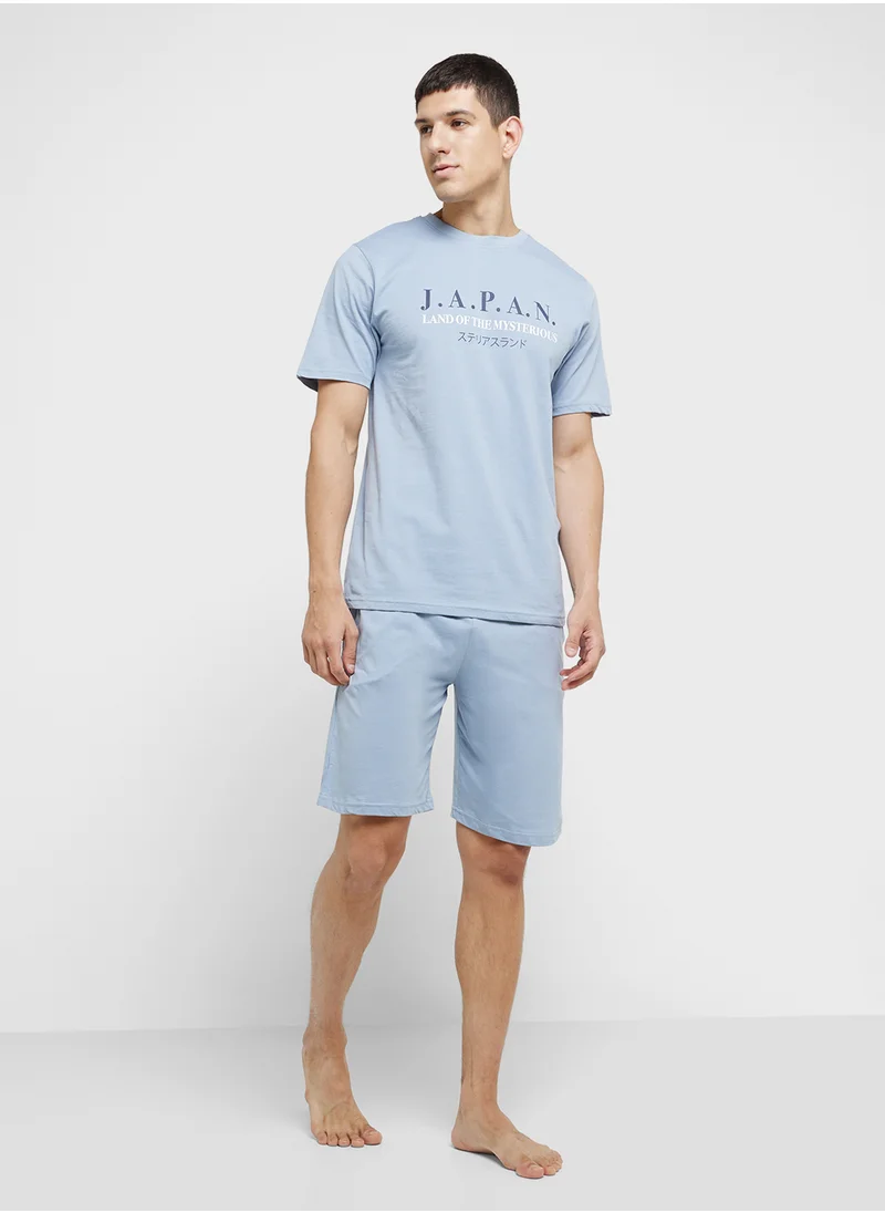 Robert Wood Nightwear Top & Shorts Sets