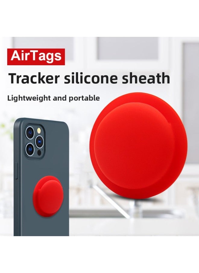 Generic - Applicable To For Apple Airtags Protective Case Airtgas Silicone Four-in-one Positioning Tracker Protective Soft Case-Color:Red + Grass Green + Brown Red + Dark Green-Applicable Model:For Apple Airtags - Image 1