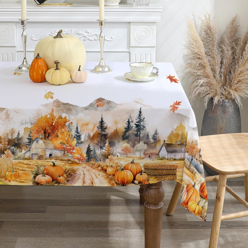 cusugbaso Fall Tablecloth 60x84 Inch Rectangle Harvest Farm Fall Decor for Home Farmhouse Thanksgiving Table Cloth Rectangle for PartyDinningHome
