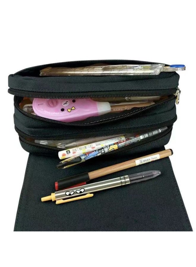 إسكدنيا حقيبة أقلام مزدوجة الطبقات للطلاب برسوم كاريكاتورية - الجمع المثالي بين المرح والعملية! - Image 2