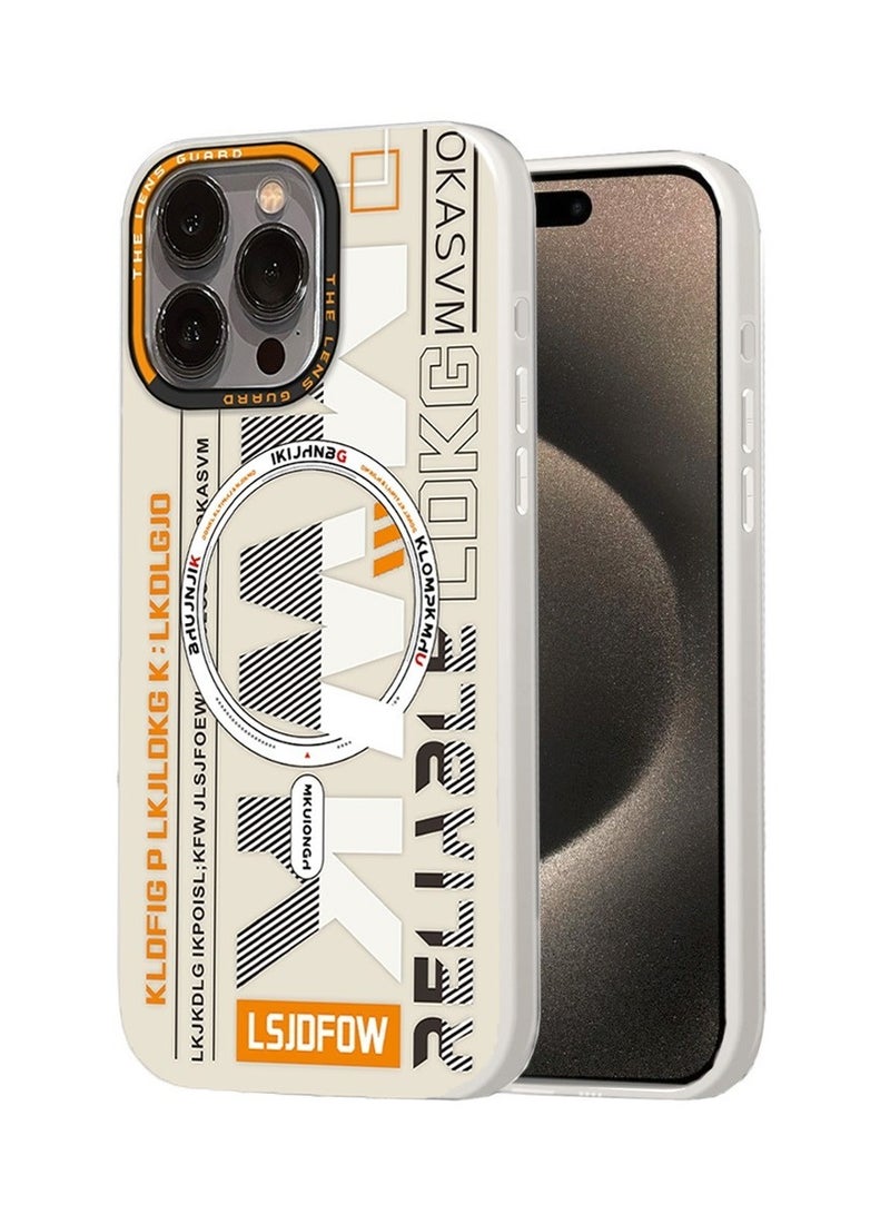 Techie حافظة MWK مغناطيسية شفافة TPU جمالية مع واقي عدسة الكاميرا المرتفعة لآبل آيفون 15 برو - أبيض - Image 1