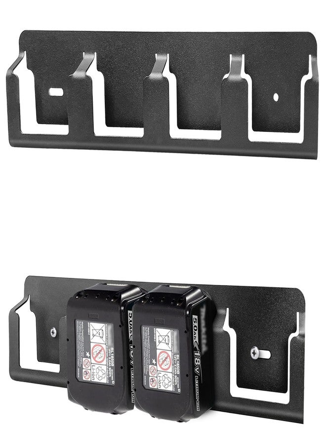 YAMTO Metal Wall Mount Holder fits for Makita and Bosch 18V Lithium-Ion Batteries,Tool Batteries Rack Effortless Organization,Secure 4 Slot Organizer for a Clutter-Open Workspace - Image 1