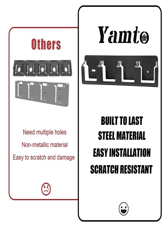 YAMTO Metal Wall Mount Holder fits for Makita and Bosch 18V Lithium-Ion Batteries,Tool Batteries Rack Effortless Organization,Secure 4 Slot Organizer for a Clutter-Open Workspace - Image 4