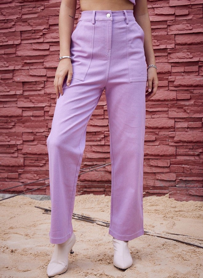 Athena Lavender Straight Fit Jeans for Women - Image 1