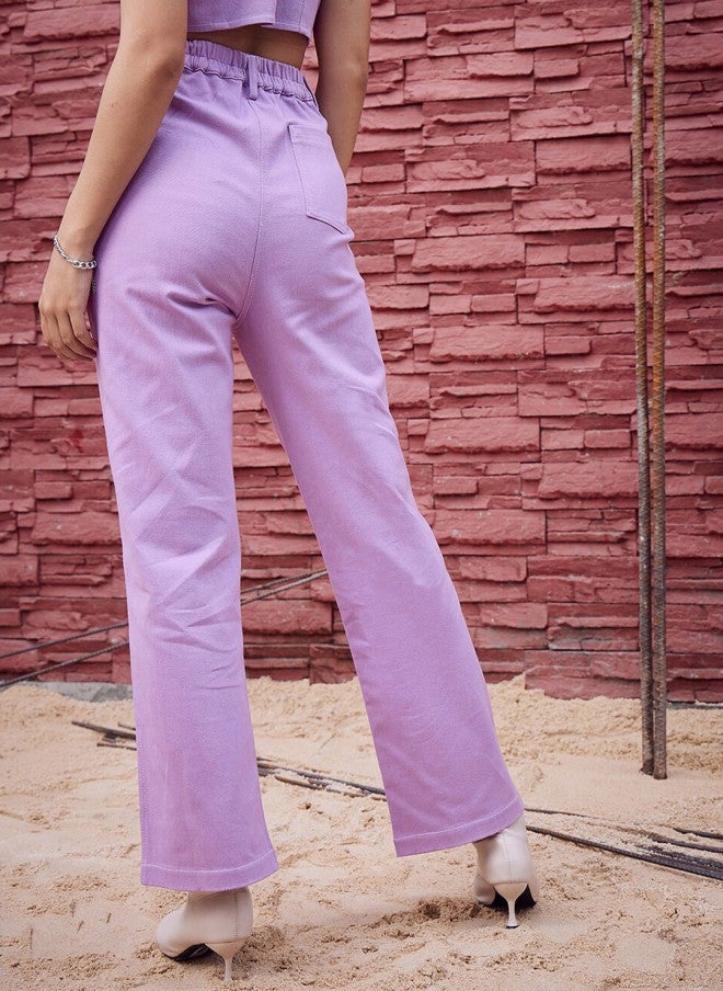 Athena Lavender Straight Fit Jeans for Women - Image 3
