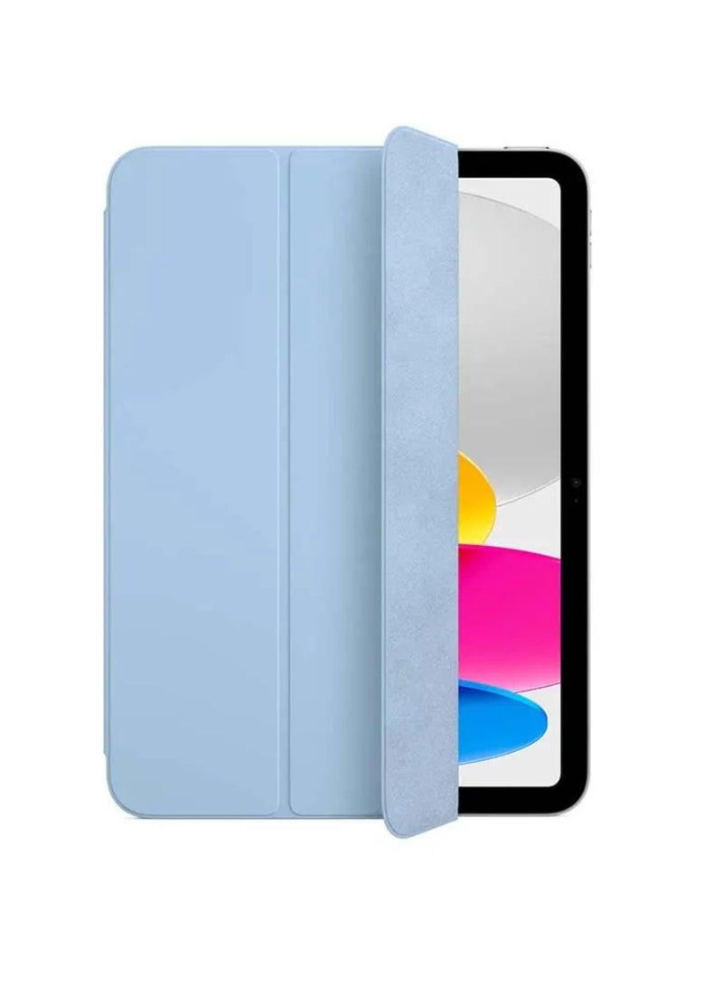 أكسسور  جراب جلدي أزرق فاتح لجهاز iPad الجيل التاسع (10.2 بوصة) - غطاء جلدي نحيف مقاوم للصدمات من البولي يوريثان | جراب واقٍ متين مع قفل مغناطيسي - Image 1