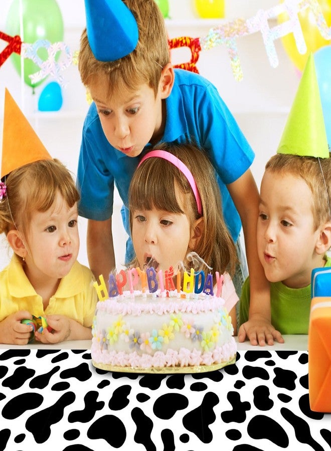 MUNILAIL 6 PCS Cow Print Table Runner 14 x 108 Plastic Table Runner for Cow Theme Party Birthday Baby Shower Disposable Table Runner - Image 5