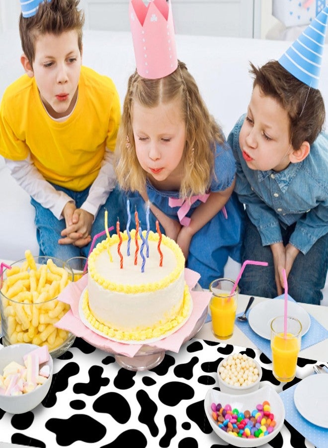 MUNILAIL 6 PCS Cow Print Table Runner 14 x 108 Plastic Table Runner for Cow Theme Party Birthday Baby Shower Disposable Table Runner - Image 2