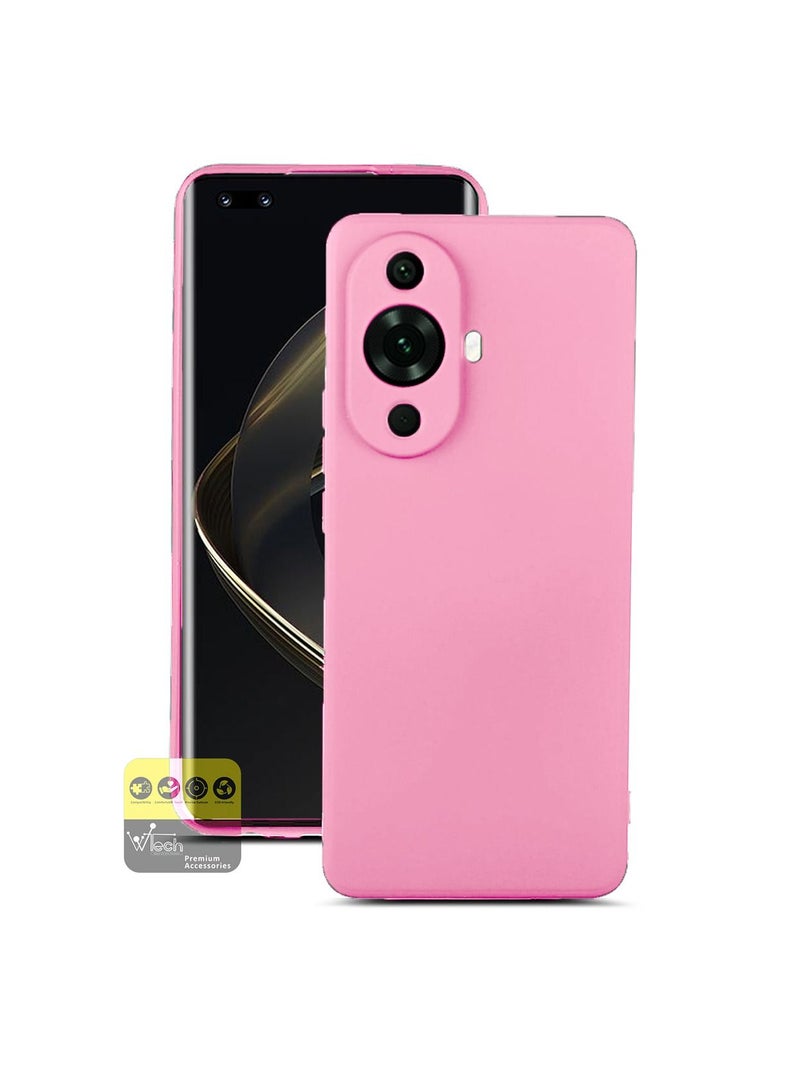 دبليو تيك جراب هاتف TPU رفيع للغاية من السيليكون السائل لهاتف Huawei Nova 11 Pro 4G 2023 وردي - Image 1
