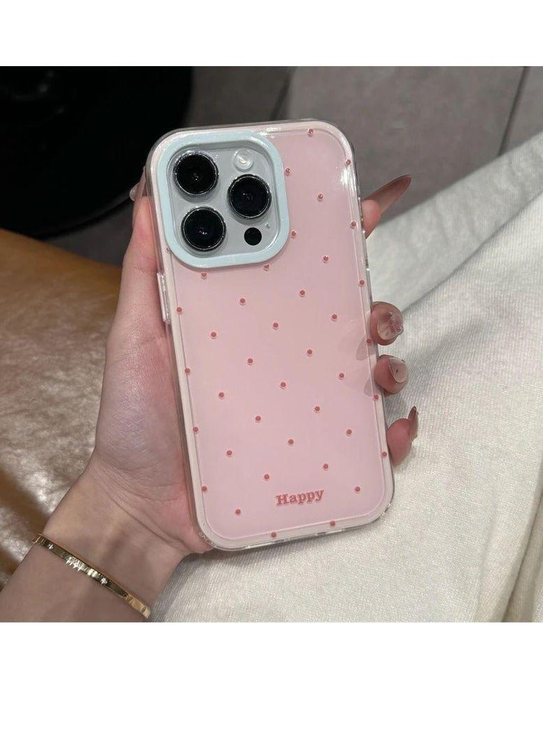 NIBEMINENT Korean Red Wave Point Protective TPU Case Cover For iPhone 15, Foundation