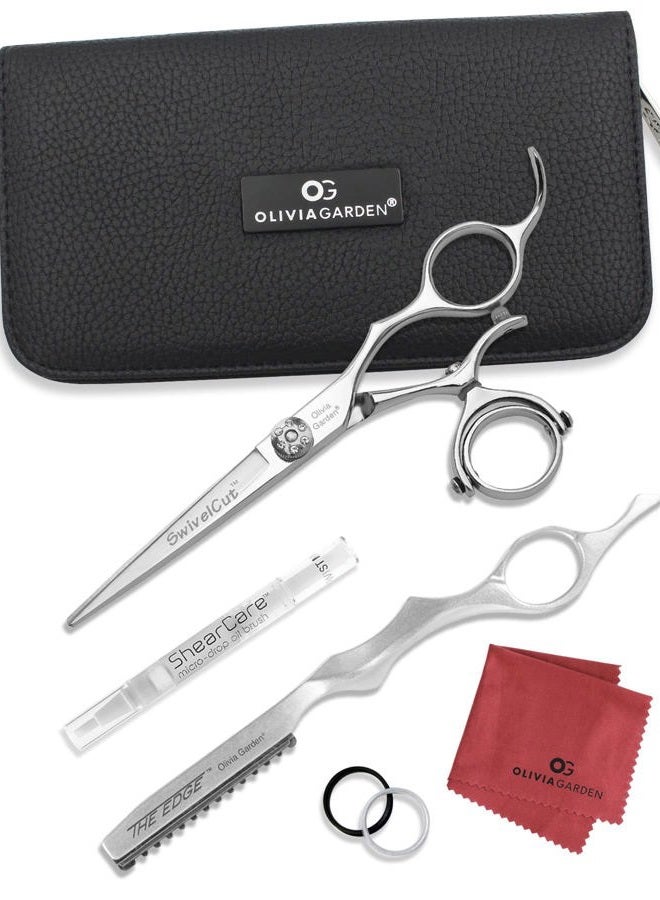 Olivia Garden SwivelCut Professional Hairdressing Shears Intro Case Deal (5.75") - Image 1