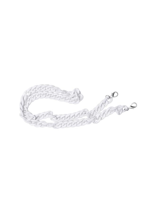 klarako Acrylic Bag Chain Straps Plastic Purse Straps Replacement Shoulder Bag Chain for DIY Purse Making Repairing 120cm (White)  - Image 1