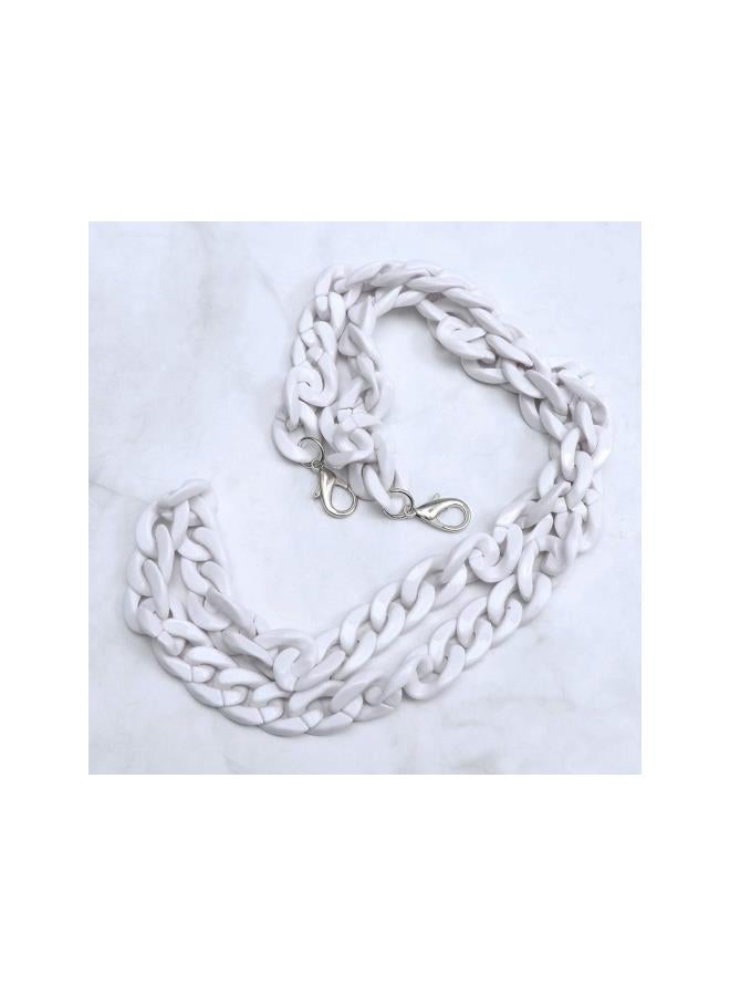 klarako Acrylic Bag Chain Straps Plastic Purse Straps Replacement Shoulder Bag Chain for DIY Purse Making Repairing 120cm (White)  - Image 3