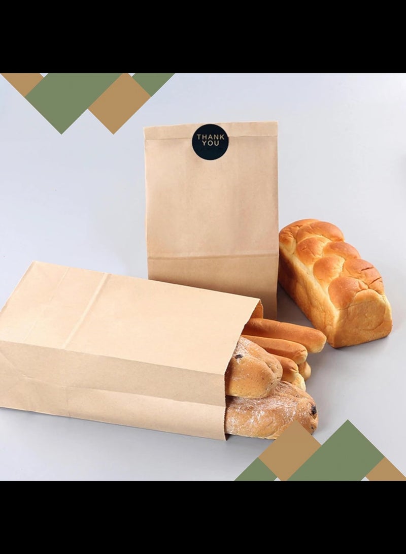 Kraft Paper Lunch Bags (50 Count) - Bulk Disposable Lunch Sacks, Good for a Snack, Sandwich, Grocery Food, and Arts & Crafts Projects,13x8x24cm  - Image 3