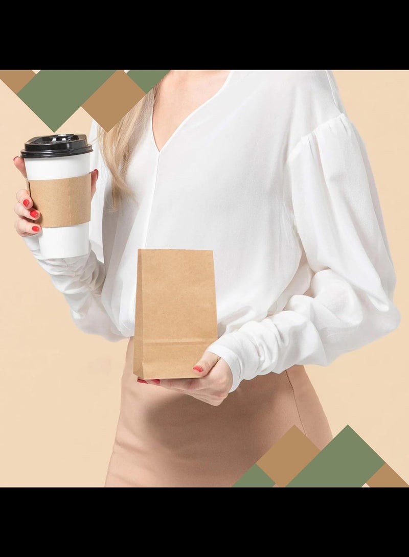 Kraft Paper Lunch Bags (50 Count) - Bulk Disposable Lunch Sacks, Good for a Snack, Sandwich, Grocery Food, and Arts & Crafts Projects,13x8x24cm  - Image 4