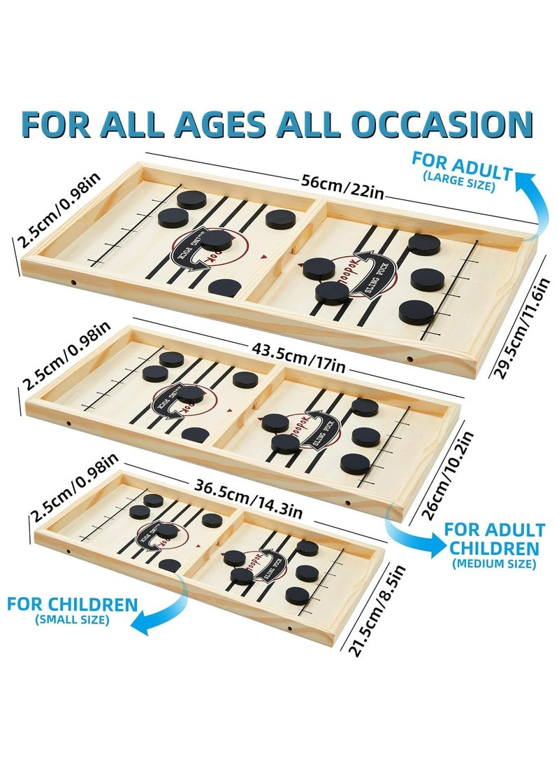 Hihonor - Large Sling Puck Game, Foosball Winner Board Game, Wooden Hockey Table Game, Fast Paced Slingshot Game Board, Rapid Sling Table Battle Speed String Puck Game for Kids Adults & Family Party - Image 1