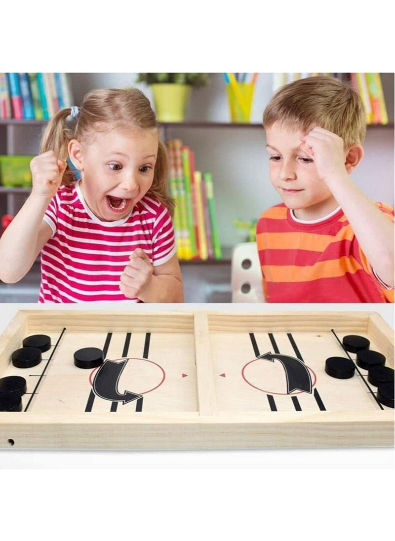 Hihonor - Large Sling Puck Game, Foosball Winner Board Game, Wooden Hockey Table Game, Fast Paced Slingshot Game Board, Rapid Sling Table Battle Speed String Puck Game for Kids Adults & Family Party - Image 1