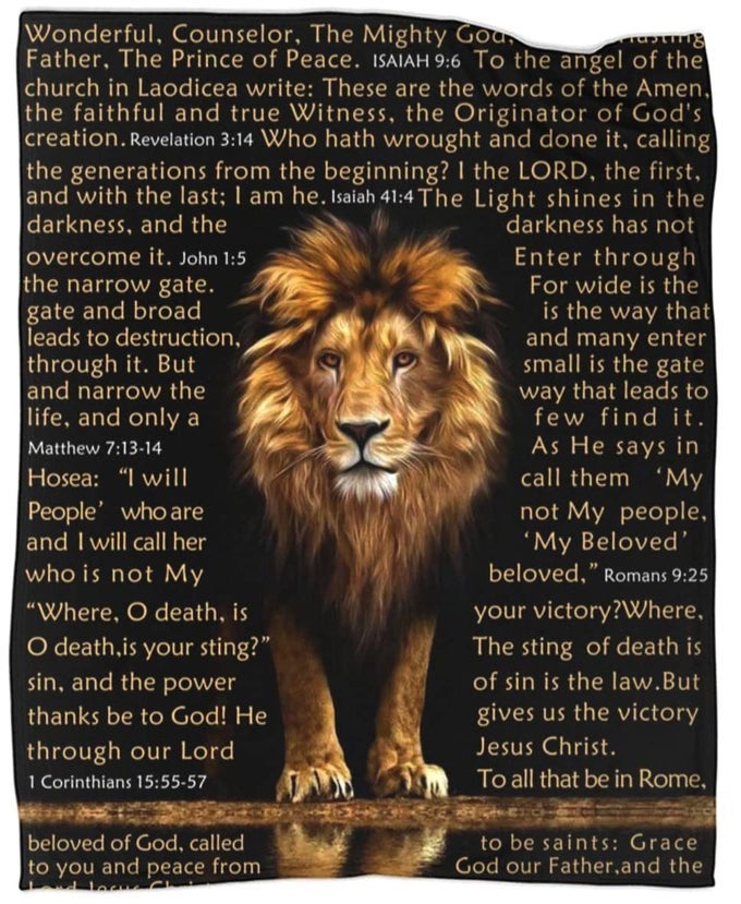 BIBLE VERSE BLANKET CHRISTIAN GIFTS LION PRAYER RELIGIOUS THROW BLANKET FOR MEN WOMEN PASTOR COUCH SOFA BED TO KEEP WARM 60X50