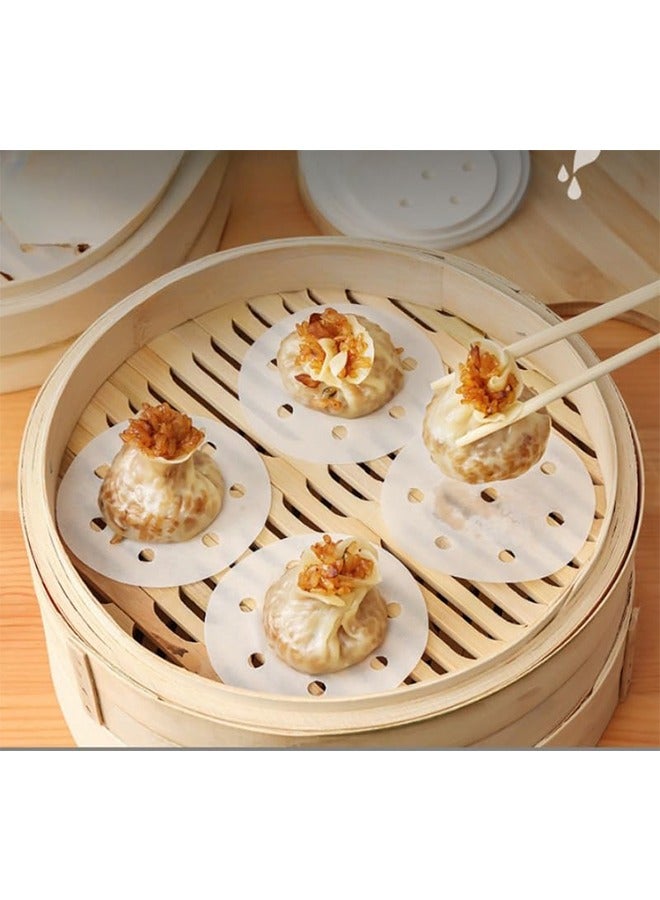 200PCS Small Bamboo Steamer Liners 4In Steamed Bun Paper Non Stick Mini Steam Paper For Buns Dumplings - Image 5