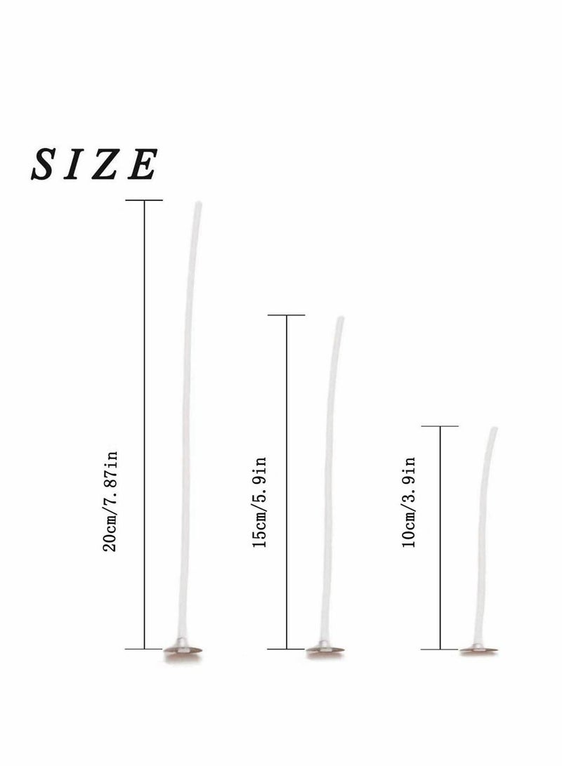 KASTWAVE Candle Wicks, 150 Pieces Pre-Waxed Candle Wicks with 2 Pieces Stainless Wick Holder Sustainer for Candle (10cm, 15cm and 20cm) - Image 2