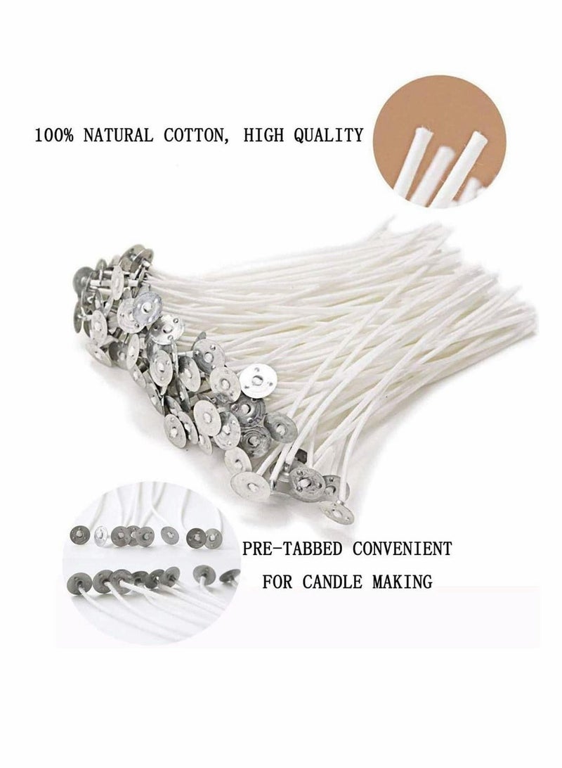KASTWAVE Candle Wicks, 150 Pieces Pre-Waxed Candle Wicks with 2 Pieces Stainless Wick Holder Sustainer for Candle (10cm, 15cm and 20cm) - Image 4