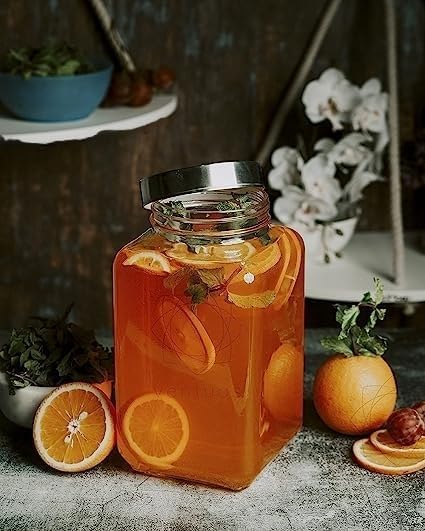 Home Stuffs جرار زجاجية مربعة سعة 3000 مل من هوم ستافز مع غطاء محكم الهواء مثالية للتخزين في المطبخ والمخللات والمزيد أحجام ومجموعات متنوعة متاحة 3 لتر 3000 مل 3 كجم 1 - Image 2