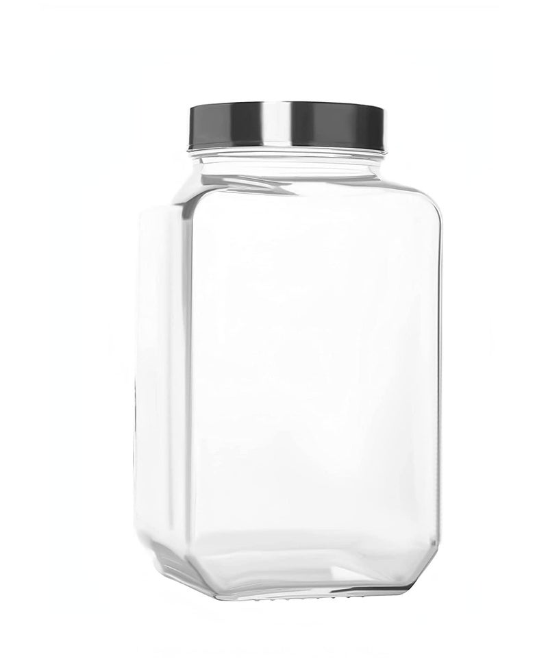 Home Stuffs جرار زجاجية مربعة سعة 3000 مل من هوم ستافز مع غطاء محكم الهواء مثالية للتخزين في المطبخ والمخللات والمزيد أحجام ومجموعات متنوعة متاحة 3 لتر 3000 مل 3 كجم 1 - Image 1