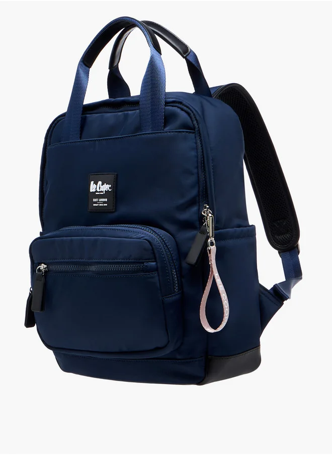 Lee Cooper Solid Backpack with Zip Closure and Adjustable Strap - 34x12x40 cm