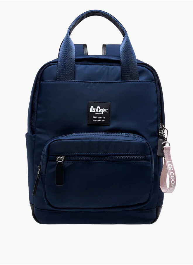 Lee Cooper Solid Backpack with Zip Closure and Adjustable Strap - 34x12x40 cm