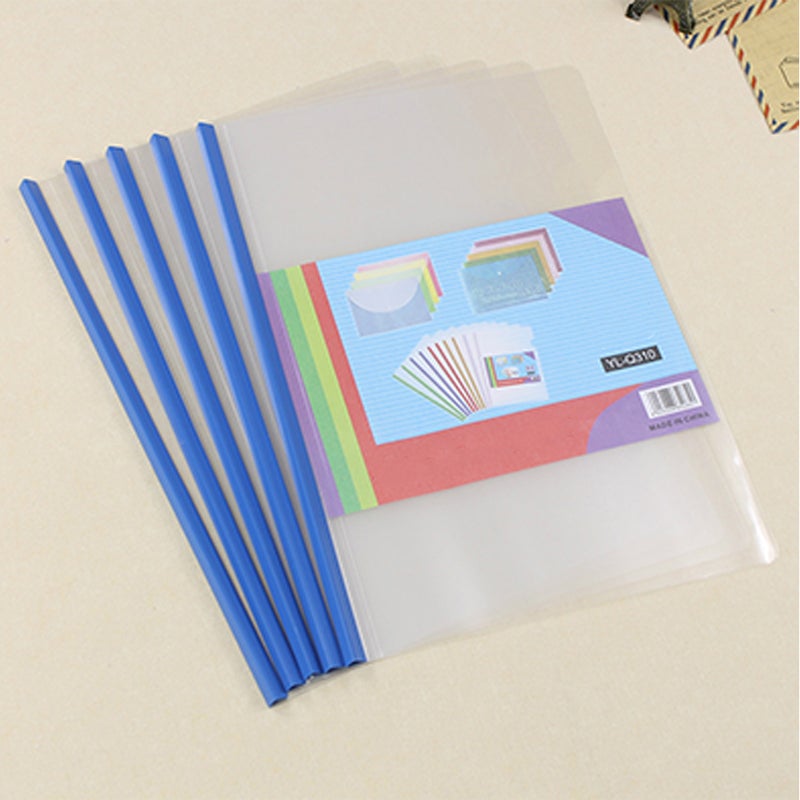 10Pcs Transparent File Folder Sliding Bar Report Covers A4 Report Display Cover Organizer Binder (Q310-Blue) - Image 3