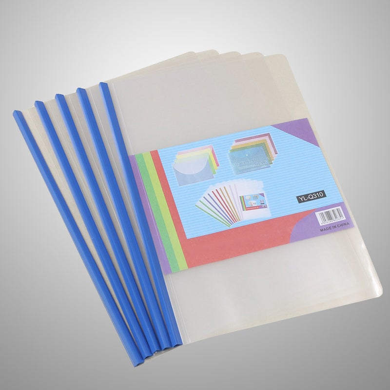 10Pcs Transparent File Folder Sliding Bar Report Covers A4 Report Display Cover Organizer Binder (Q310-Blue) - Image 5