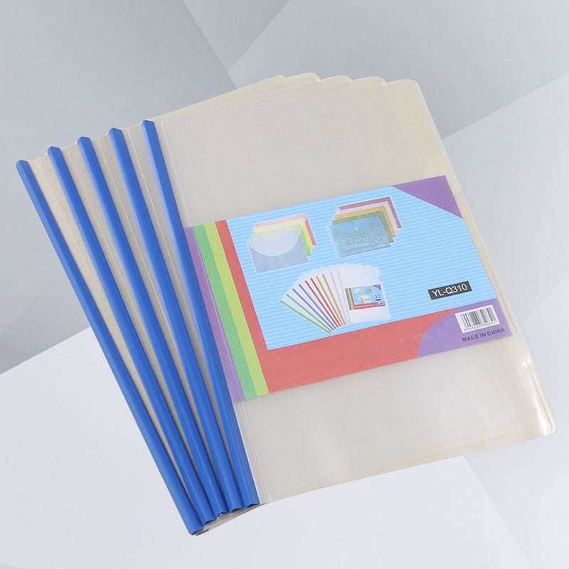 10Pcs Transparent File Folder Sliding Bar Report Covers A4 Report Display Cover Organizer Binder (Q310-Blue) - Image 4