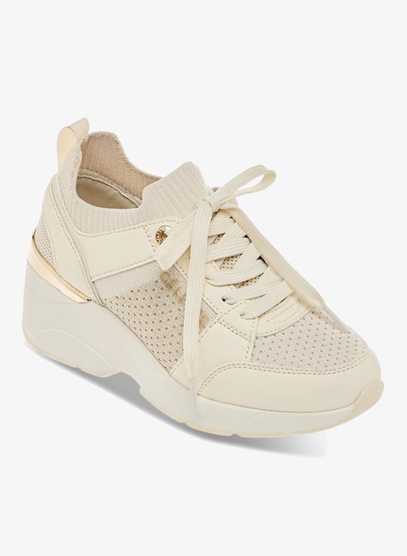 Celeste Women's Lace Detail Slip-On Sneakers with Wedge Heels - Image 1