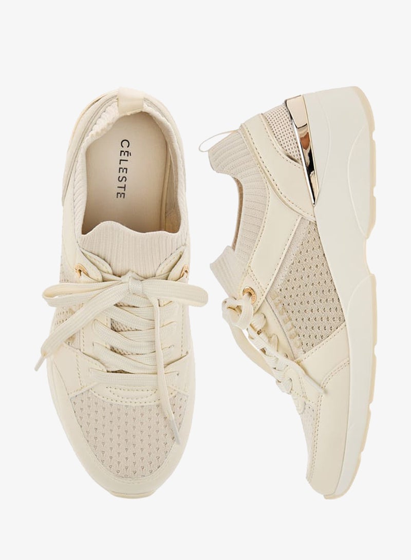 Celeste Women's Lace Detail Slip-On Sneakers with Wedge Heels - Image 2