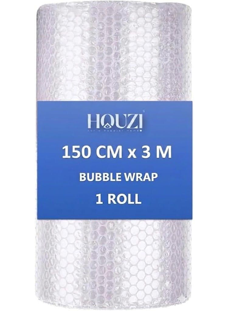 Houzi Bubble Wrap Roll, 150 cm x 3 m Air Cushioning for Packaging and Shipping, 1 Roll - Image 1